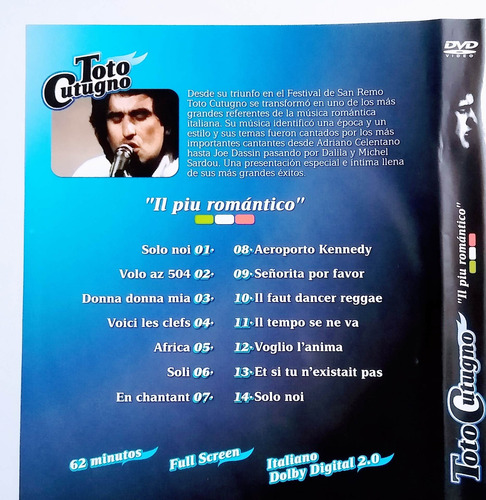 Toto Cotugno Dvd Il Piu Romántico Con 14 Temas