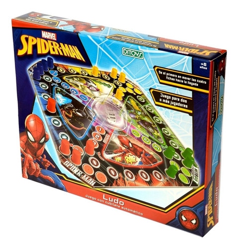 Juego Ludo C/cubile Automático Spiderman Marvel Ditoys-lanús