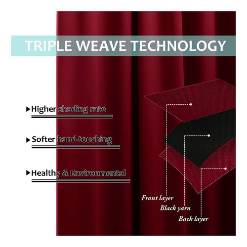 Truly Blackout Drapes Para Sala De E , Juego De Cortina...