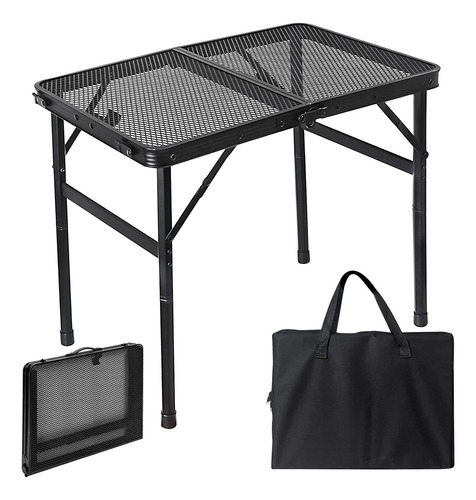 Mesa De Camping Para Parrilla Al Aire Libre, Plegable, Portá