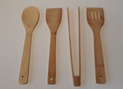 Set De Cuchara - Espátula Calada - Espátula - Pinza De Bambû