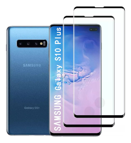 2 Micas Cristal Templado 3d Para Samsung Galaxy S10 Plus