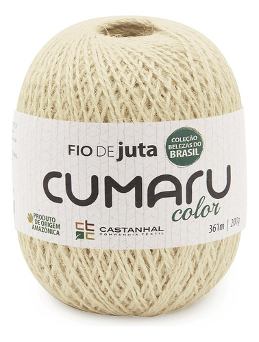 Fio De Juta Color Cumaru Castanhal 200g 361mts Cor Marfim