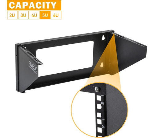 Soporte De Red Riveco 5u Para Montaje En Pared Vertical F...