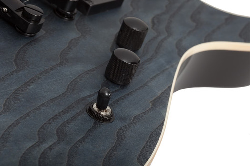 Guitarra elétrica Schecter Avenger Standard Charcoal Satin, cor azul petróleo, material de escala, jacarandá, orientação à mão direita