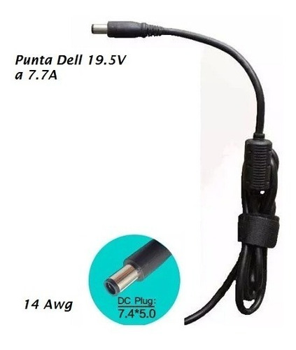 Cable Punta Para Cargador Dell Tip 7.4x5.0 Mm 14 Awg