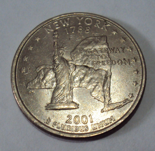 Moneda Estados Unidos Quarter Dollar, Año 2001, New York (Usado)
