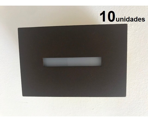 10 Balizador Parede Escada Caixa 4x2 P/ Led G9 Preto