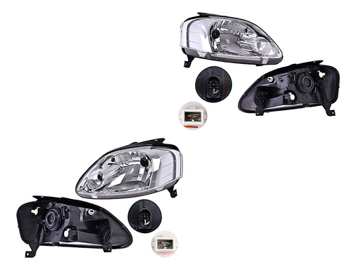 Par Juego Faros Vw Lupo / Crossfox / Sportvan 2004 -2010 Sxc