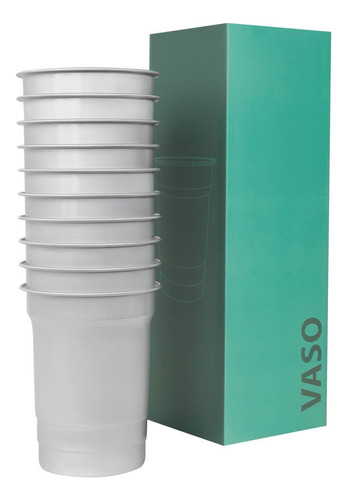 10 Piezas Vaso Termosensible Frio 2drink 590ml Aluminio Verde