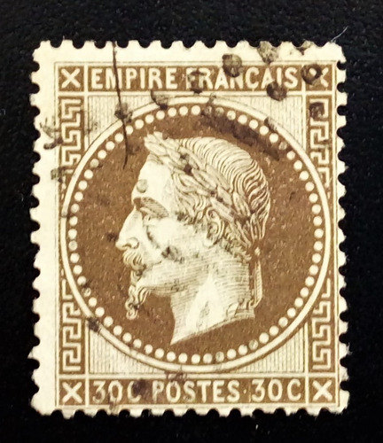 Francia, Sello Yv 30b Napoleón 30c 1867 Usado L15246