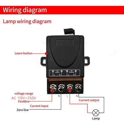 Interruptor De Control Remoto Inalámbrico 3x Ac220v 30a 1ch