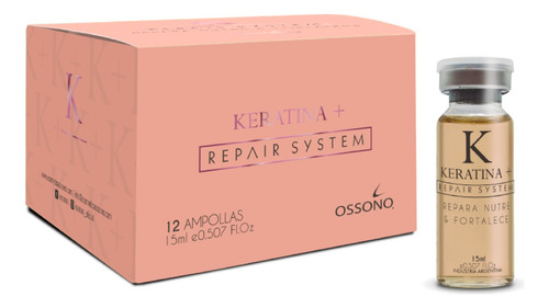 Kit Ossono Ampollas Keratina + Argán Repara E Hidrata