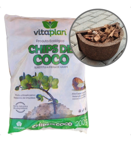 Chips Coco Para Vasos Canteiros Jardim 200g - Nutri Plan