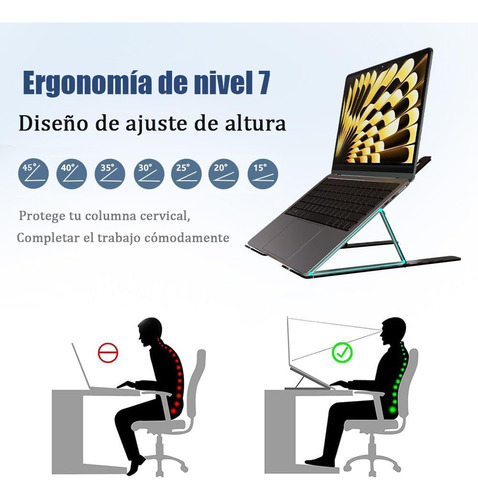 Base Soporte Laptop Aluminio ,portátil Plegable,y Ajustable
