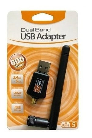 Adaptador Usb Wifi 600mbps Dual Band Usb 2.0