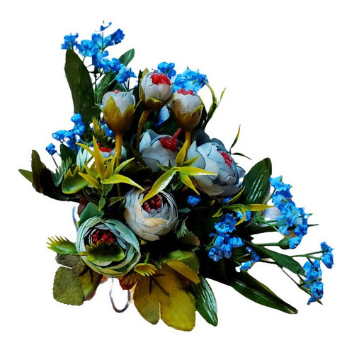 Camelia Flor Azul Bouquet Flores Ramo Regalo Decoracion 