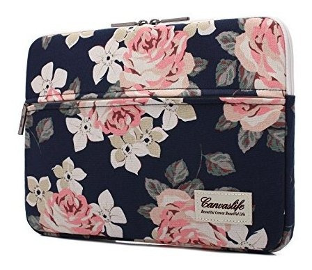 Canvaslife Rosa Blanca Funda Para Portatil Bolso Caso