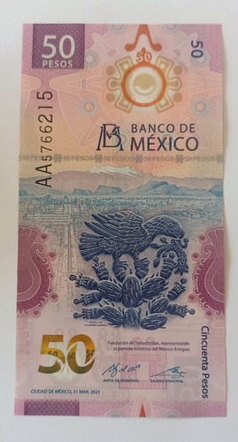 Vendo Billete De 50 Pesos Mexicanos Ajolote Serie Aa