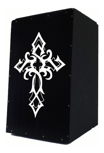 Cajon Acústico Percussionline Cruz Cristã Preto Oferta!