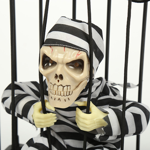 Prisionero En Jaula De Esqueletos De Halloween Gritando