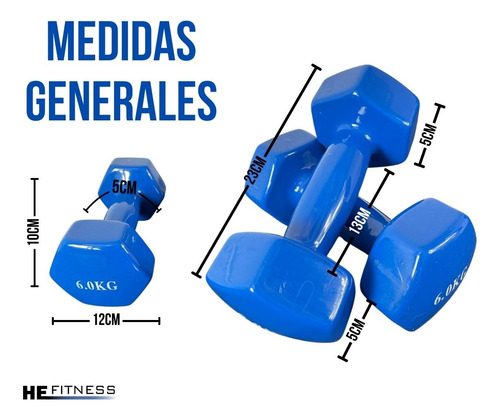Mancuerna Pesa Vinyl 6 Kg Gym Entrenamiento Kit 2 Piezas