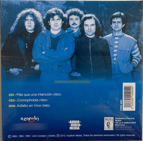 Asfalto- Más Que Una Intención (2 Cd + Dvd) Prog Rock España