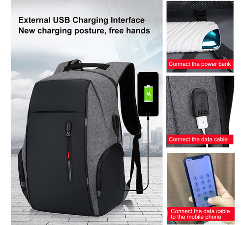 Mochila Portátil Para Portátil De 17 Pulgadas Con Puerto Usb