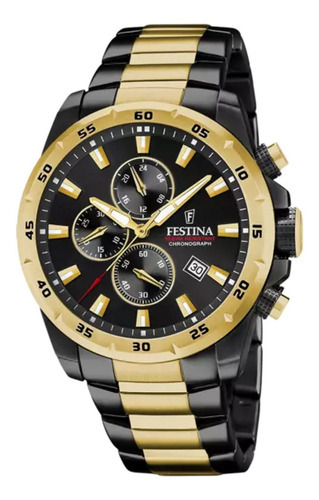 Reloj Para Hombre Festina Chrono Sport F20563/1 Multicolor Color de la correa Negro