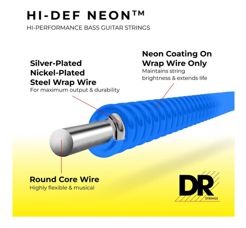 Dr Nbblite: Cuerdas De Bajo Handmade Neon Hi-def