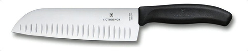Faca Victorinox Santoku Swiss Classic com sulcos 17cm Preta