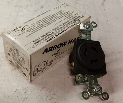 New Arrowhart Locking Receptacle 15 Amp 250 V 2 Pole 3-wir