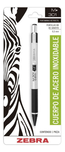 Lapicero 0.5mm Zebra M-301 Metálico Bl/1 Drop013