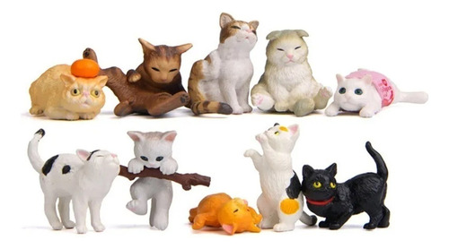 Gatinhos Miniaturas 10pcs Animais Para Decoração Cat Pets