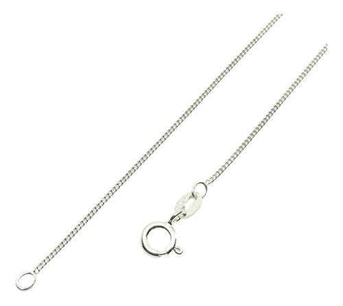 Cadena De Plata 925 Eslabón Groumet 030 Largo 40/45 O 50cm Color Blanco