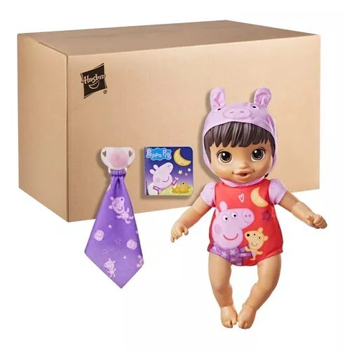 Boneca Baby Alive Boa Noite Peppa Pig Roupa De Dormir Morena