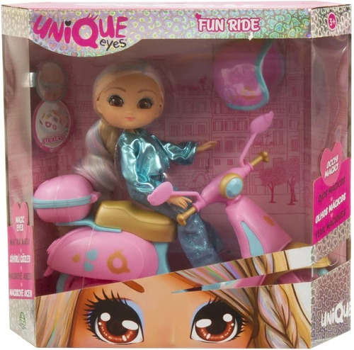 Unique Eyes Fun Ride Rebeca Muñeca Rubia Con Moto Original