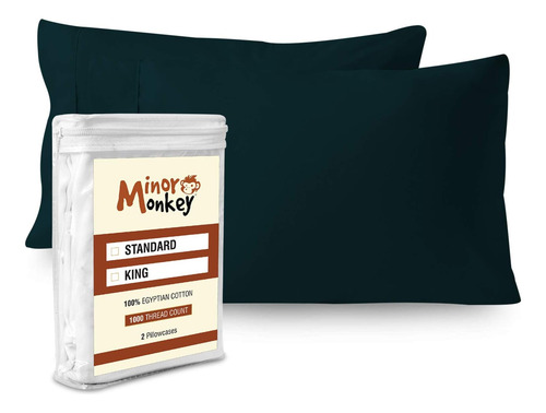 Juego De 2 Fundas De Almohada Minor Monkey King, Color Verde