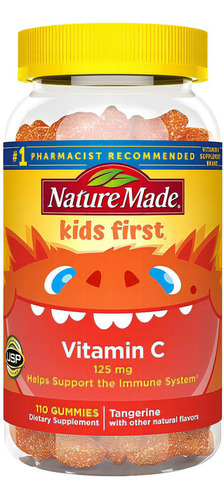 Nature Made Vitamina C 125 Mg Kids First 110 Gomitas Sabor Mandarina