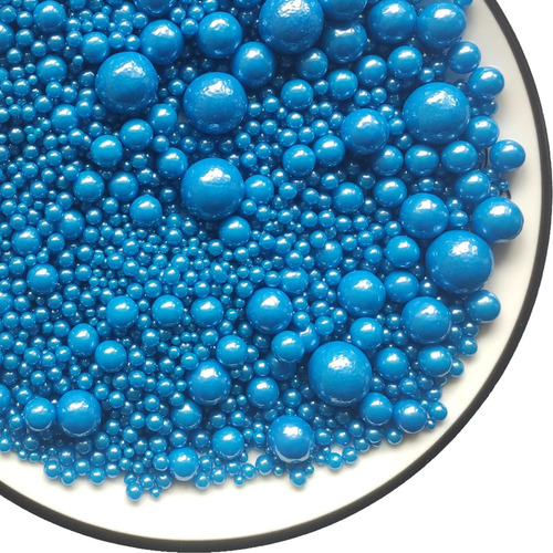 Mix Perlas Comestibles Azul Sprinkles 85gr Reposteria Color Blanco