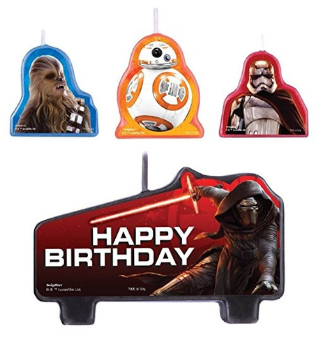 Amscan Star Wars Episodio Vii Cumpleaños Vela (juego De 4),