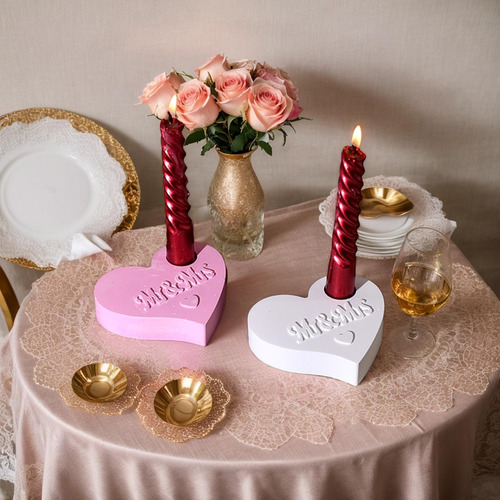 Molde De Corazón Para Velas De Silicona Moldes Antiadherente