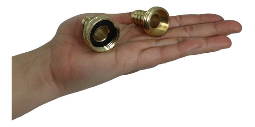 Cople De Bronce Macho Para Manguera 1/2puLG 2pz 15900060 Color Dorado