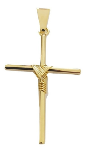 Imagem 1 de 5 de Pingente Rellicari Crucifixo Banhado A Ouro 18k R012