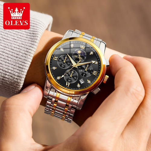 Reloj Olevs Diamond Calendar Moon Phase Business