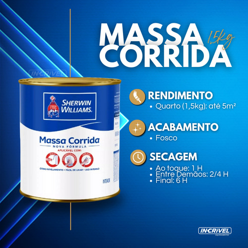 Massa Corrida Uso Interno 1,5kg - Paredes E Teto