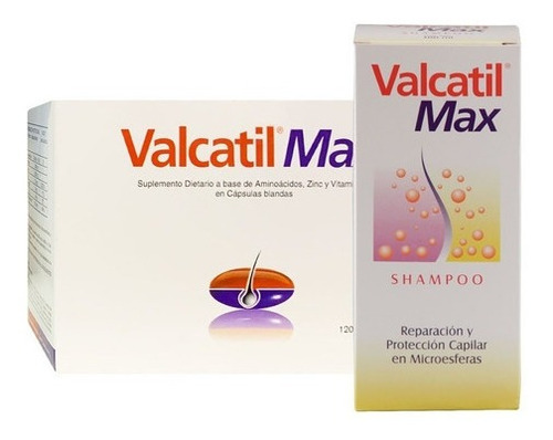 Combo Valcatil Max 120 Caps + Valcatil Max Shampoo 300ml