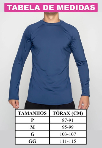 Imagem 4 de 7 de Blusa Masculina Proteção Uv Manga Longa Moda Praia Verão
