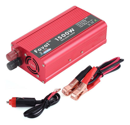 Inversor De Onda Sinusoidal Pura 1500w 12v/110v Dos Enchufe