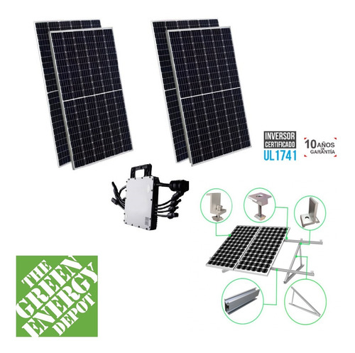 Kit 4 Paneles Solares 450w Microinv 1500w Hoymiles 400kwh/bi
